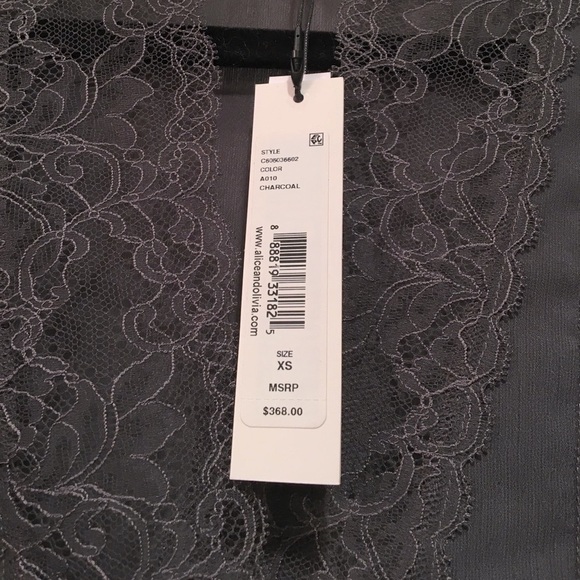 Alice + Olivia lace blouse in Charcoal - Size XS NWT - Picture 5 of 7